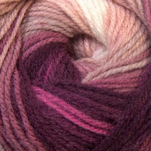 100 Gramm Magic Light #33052 Wein, Weiß, Mauve, Pink Ice DK Acrylgarn 393 m Selbststreifend Garn