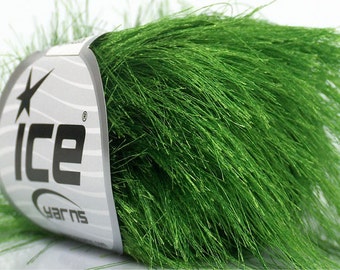 38Yd Dark Fir Green Extra Long Eyelash Yarn Ice Luxurious Green Fun Fur 18341 38Yd Dark Fir Green Extra Long Eyelash Yarn Ice Luxurious Green Fun Fur 18341