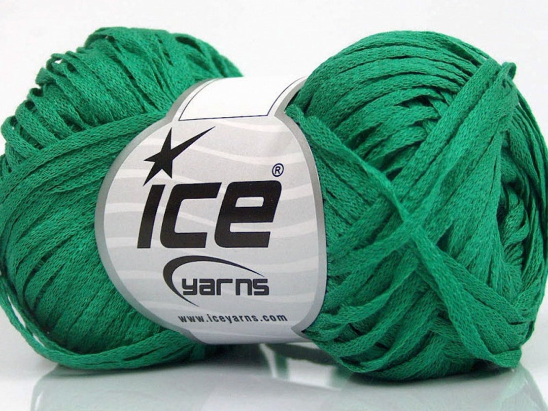 Yarn Mesh Ribbon Emerald Green Violino Mesh Net Ribbon Yarn 55725 Ice Yarns DK Acrylic ...