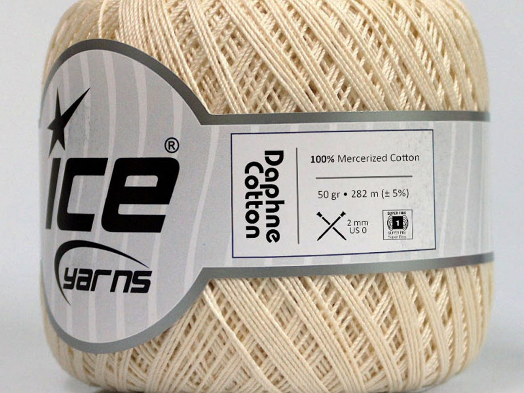Cream Color 3 Ply Crochet Thread Cotton Yarn for Knitting & Craft Making
