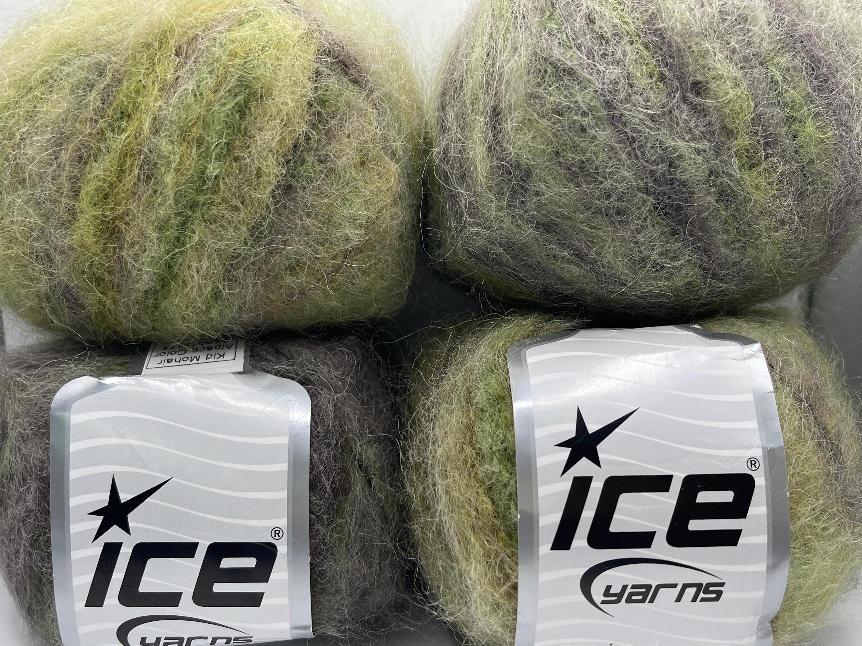 PARTIA 4 włóczek Kid Mohair Alpaca Color Yarn 78229 Ice Yarns