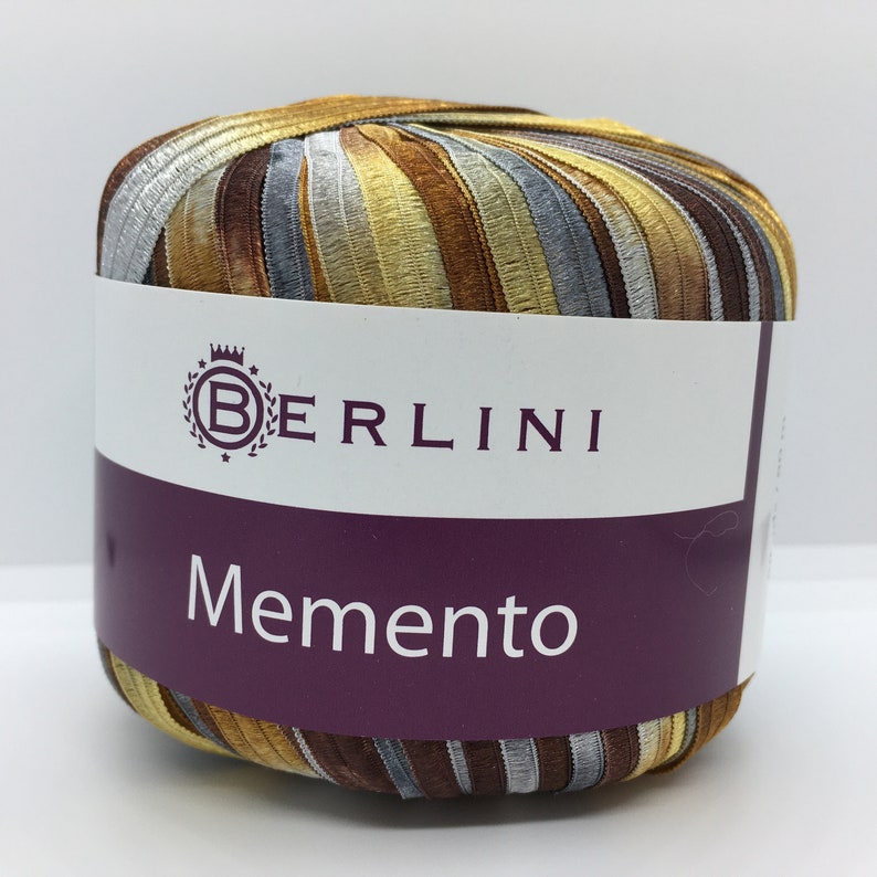 Memento Berlini Ribbon Yarn 123 Brass Brown Grey Gold Etsy
