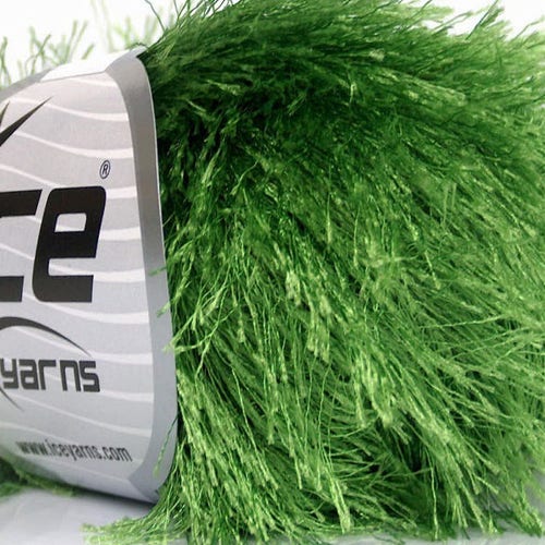 Bright Green Eyelash Yarn 50640 Ice New Color 50 Gram Etsy