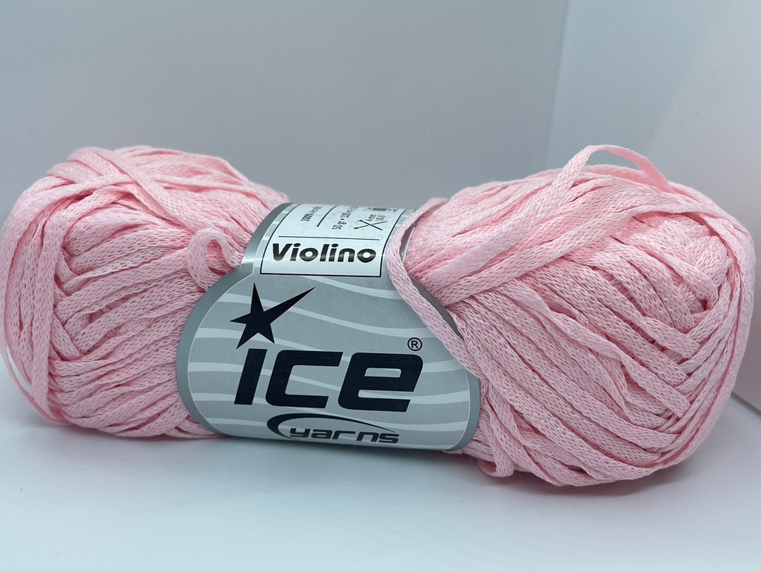 Yarn Mesh Ribbon Light Pink Violino Mesh Net Ribbon Yarn 55727 Ice Yarns DK Acrylic 50 ...