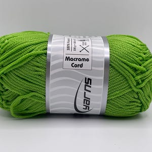 Cordón de macramé verde n.° 21643 Ice Yarns Poliéster 100 gramos 174 yardas Color sólido