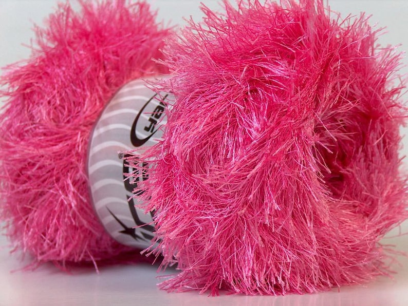 Candy Pink Eyelash Yarn Ice Eyelash 100gr Candy Pink 22722 Etsy