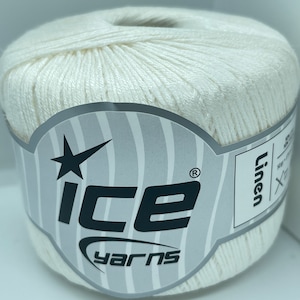 Ceam Linen Viscose Blend Yarn 27249 Ice Yarns Fine, Sport Weight 1.76 Ounces (50grams) 191 Yards (175 Meters)