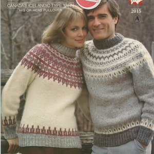 His or Hers Nordic Style Pullover PDF Knitting Pattern #2015 Elenka Classic Sweater Men Women 32-46 Download Only