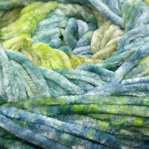 Chenille Splash Cake Yarn Lake Palette Teal Blue Green Olive 83258 Ice Yarns Worsted 150g (5.29 oz) 260 m (284 yards)
