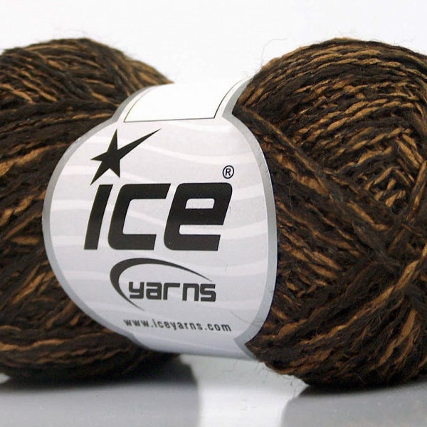 Doppio Lana Brown Shades 56189 Ice Yarns Wool Acrylic Polyamide Blend, Sport Weight Thin Thick Yarn 50 grams (1.76 ounces) 175 m (191 yds)