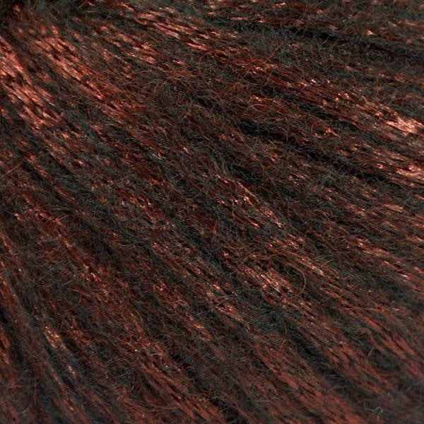 Rock Star Dark Copper Metallic Sheen on Black, Soft Nylon, Merino Wool, Acrylic Blend Yarn, 50 Gram 125 Yards, #51548 Ice