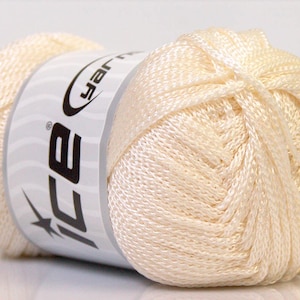Creme Makramee Schnur #21641 Ice Yarns Polyester 100 gramm 160 m Einfarbig, Cremeweiß