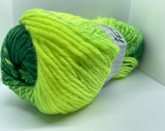Neon Green to Dark Green Shades Fantasia Yarn - Ice 78585 Heavy