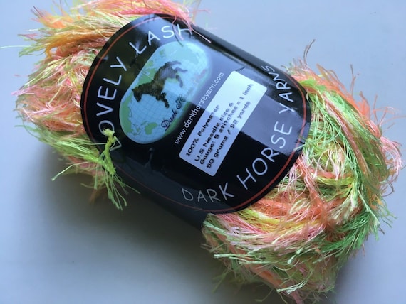 Dark Horse Yarns Lovely Lash #219 Canary Yellow Eyelash Yarn 50 Gram 92 Yards