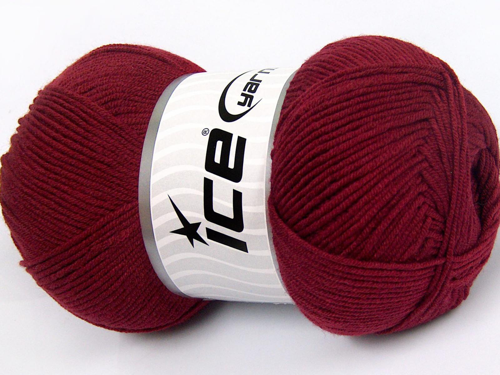 Burgundy Lorena Yarn 66113 Ice Yarns Sport Weight Cotton Acrylic