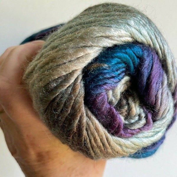 Purple Blue Camel Soft Bulky Self Striping Wool Acrylic Blend Yarn 70831 Ice Ambiente 100 gr (3.53 ounces) 130 m (142 yards) Quick Knit