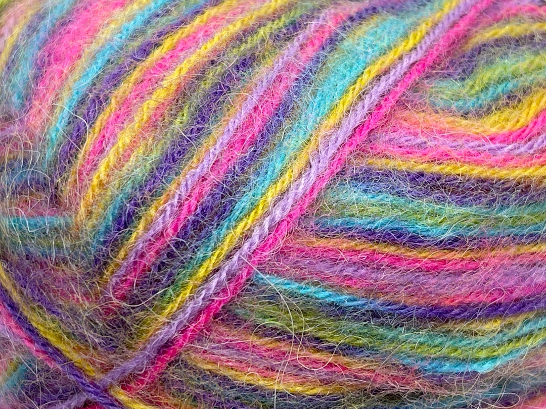 Angora Supreme Color Purple Pink Aqua Green Yellow 35095 Ice Yarns Fine ...