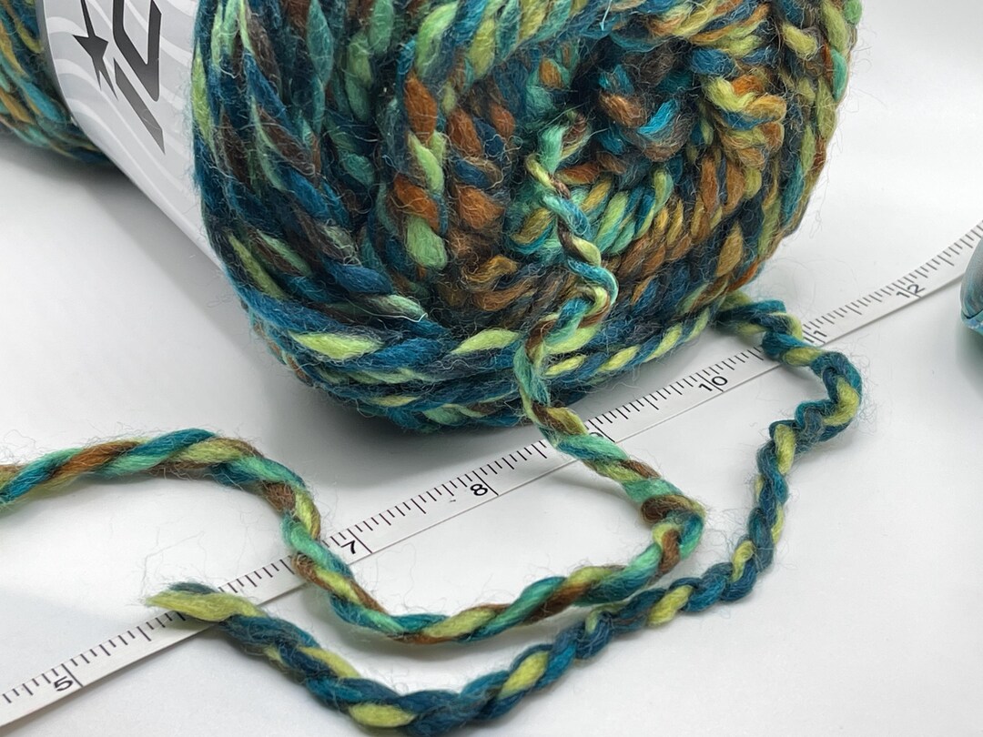 Chunky Colors Cake Wool Acrylic Blend Yarn 58159 Ice Yarns Green Orange ...
