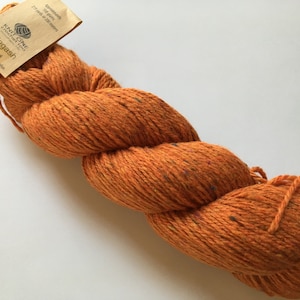 Häkeln Too Allagash #397 Kürbis (Orange Tweed) 100gr Worsted Wool Blend Garn - Weich 219 Meter