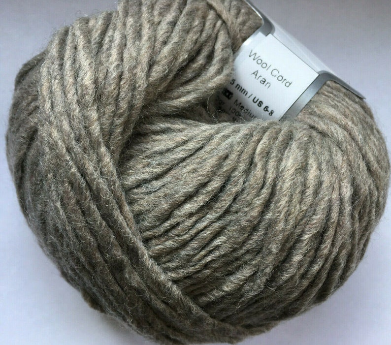 Light Ash Brown Wool Cord #59806 Ice Wool Acrylic Blend Yarn 50 Gram 109 Yards