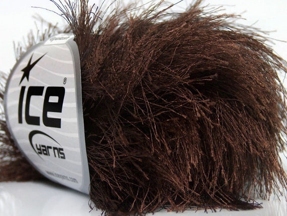 38Yd Dark Maroon Extra Long Eyelash Yarn #13272 Ice Luxurious Fun Fur 50gram
