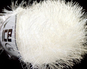 White Eyelash Yarn Ice all white fun fur 22745 - 50 gram