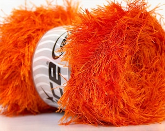 LG 100g Orange Long Eyelash Yarn 164Y 22711