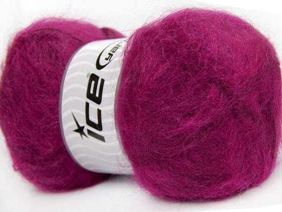 Magenta Bermuda Mohair Yarn 35050 Ice Yarns 70 percent Mohair 30 percent Acrylic DK 100gr 546yds