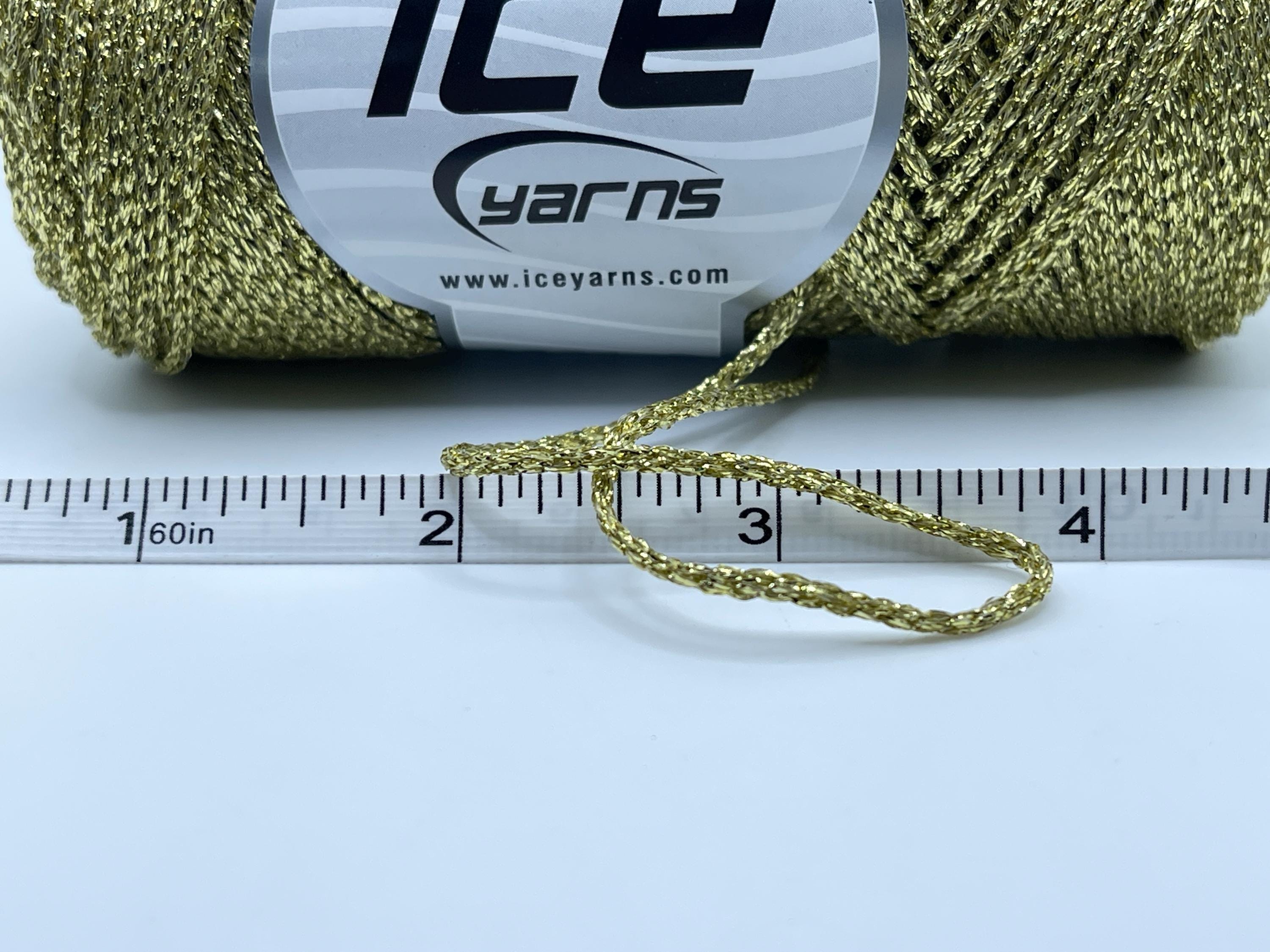 Gleamy Gold 84264 Ice Yarns DK Metallic Braid All Metallic Lurex 50gr ...