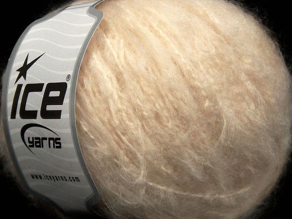 Cream Fuzzy Yarn 72108 Ice Yarn Sale Winter, DK, Acrylic, Polyester, Wool Blend 50 grams (1.75 ounces) 120 meters (131 yards)