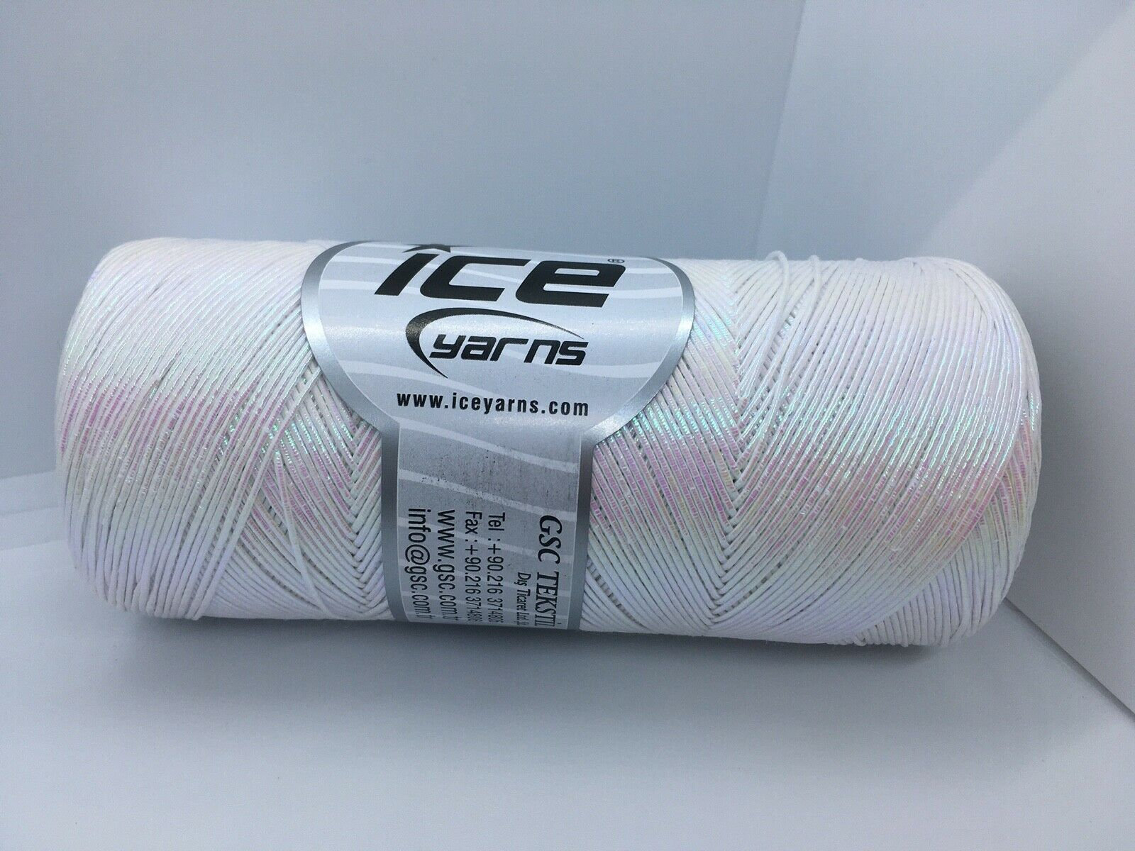 Metallic Cotton Ecru Iridescent Yarn Ice 68233 - #1