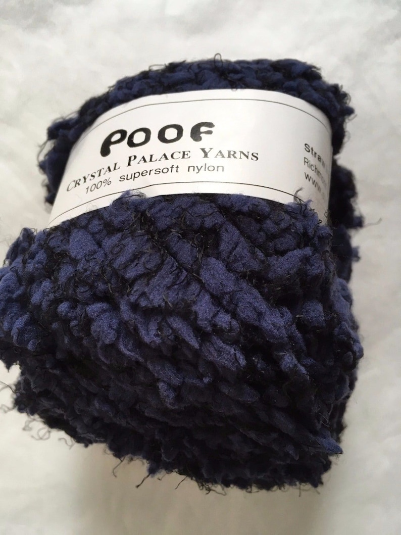 Crystal palace poof indigo dark blue
Discontinued crystal palace yarn
dark blue fuzzy puffy yarn
blue black bulky yarn
quick knit blue yarn