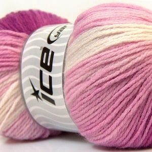 100 gram Magic Light #22022 Orchid Pink Cream Ice DK Acrylwolle 300 Meter Self-Striping Wolle
