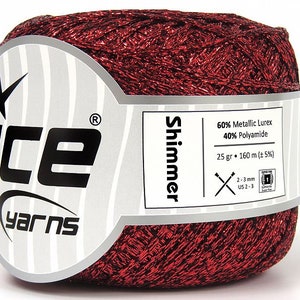 Red Shimmer Ribbon Floss 80712 Ice Yarns Metallic Braided Flat Ribbon 25gr 174yd Cross Stitch, Needlepoint, Scrap Booking, Card Making