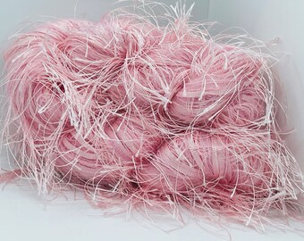 Kollage Yarns Enchanted Princess Light Pink - Mohair Eyelash Ribbon Yarn - Mohair Viscose Blend 89 grams 100yards