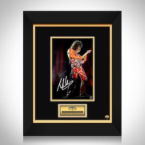 Foto commemorativa di Eddie Van Halen, edizione limitata con firma, cornice personalizzata