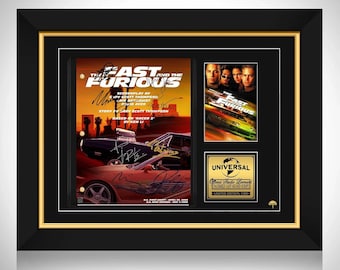 The Fast and The Furious Movie Script Limited Signature Edition Custom Frame