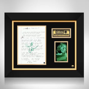 Nirvana Kurt Cobain Lyrics Photo Limited Signature Edition Custom Frame