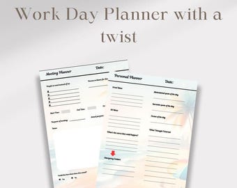 Printable Work Day Planner, Productivity Day Planner, Office Organizer, To Do List, Work Day Scheduler