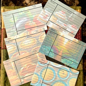 Printable Recipe Cards, Kitchen Recipe Cards, 4x6 Cards