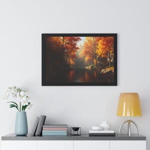 Autumn Serenity Framed Horizontal Poster, Fall Wall Art, Nature Decor, Gift for Home, Cozy Aesthetic, Seasonal Decoration