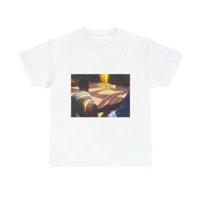 Fort Gold Scar Unisex Heavy Cotton Tee, Graphic Tee Shirt, Gamer Gift, Battle Royale Top, Video Game Apparel
