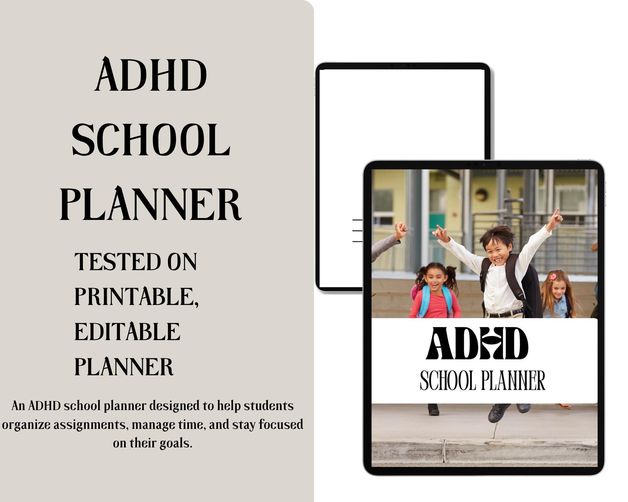 ADHD Student Planner Printable | School and College Academic Organizer ...