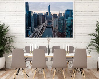 Chicago Skyline in Winter | Original Color Photography Print | Vibrant Cityscape Wall Art | Home & Office Decor