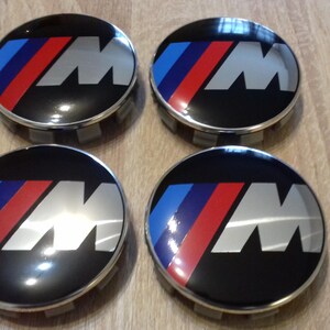 Lot De 4 Cache-Moyeux 68 Mm Bleu ABS – Compatible BMW Série 1, 3, 5, X3, Z4…