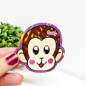 Vintage Prismatic FUNKY Monkey Vending Machine Sticker - 1999 New in Sleeve