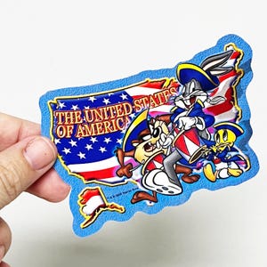 Vintage UNITED STATES of America USA Looney Tunes Y2K Large Vending Machine Sticker - New in Sleeve