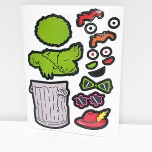 Sesame Street Oscar the Grouch Build a Character Sticker Sheet - Muppets Jim Henson