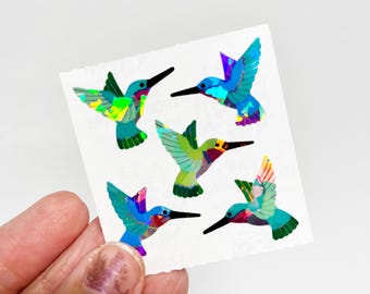 Sandylion Prismatic Hummingbirds Vintage Sticker Mod