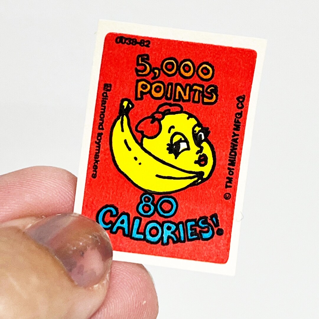 Retro Pacman Point Items Vintage Ms. Pac-man Diamond Toys Scratch & Sniff Sticker Banana Scent ...